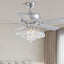 Ventilador techo 52" luz control remoto candelabro cristal