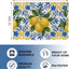 Set 4 manteles Capri azul limón patrón azulejos Amalfi