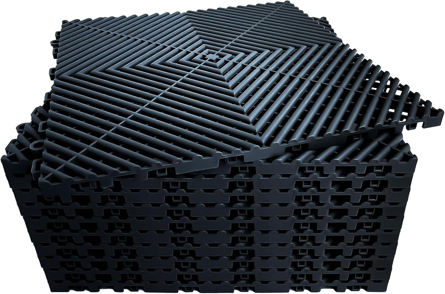 Azulejos garaje 16x16" color negro 12 Pzas PP antiderrap