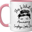 Taza de cerámica para compañero de trabajo divertido rosa/blanca