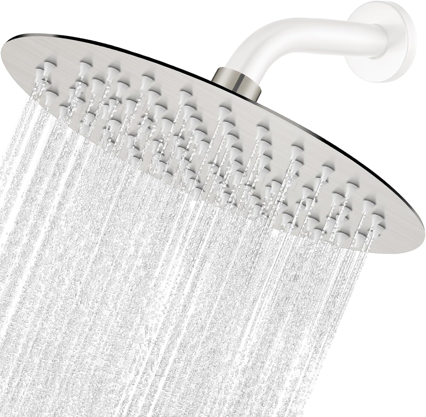 Cabezal ducha lluvia acero inox níquel cepillado 8pulg