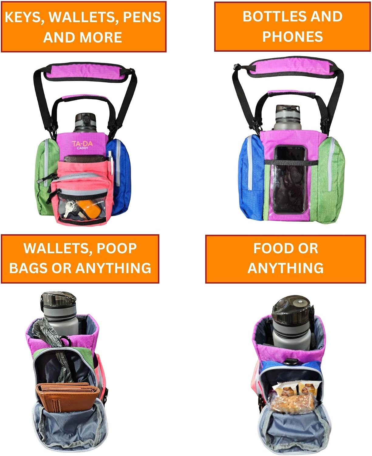 Bolsa carrito con botellas llaves teléfono cartera