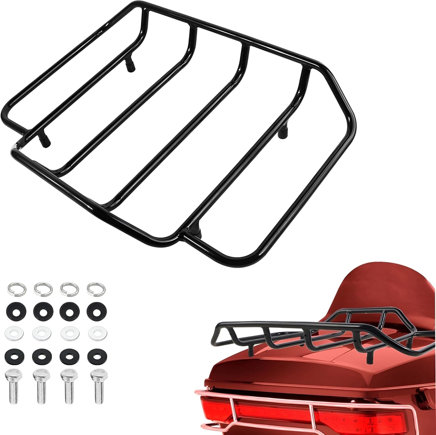 Portaequipajes Harley Black Tour Pack Rack Baúl