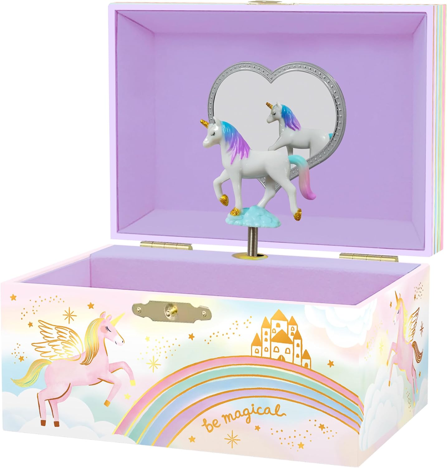 Joyero musical unicornio para niñas 6x4.7x3.5"