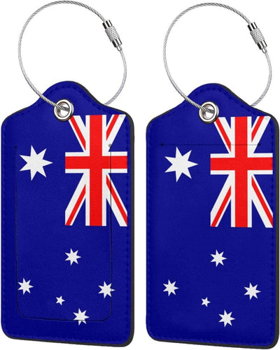 Etiquetas cuero bandera Australia para maletas