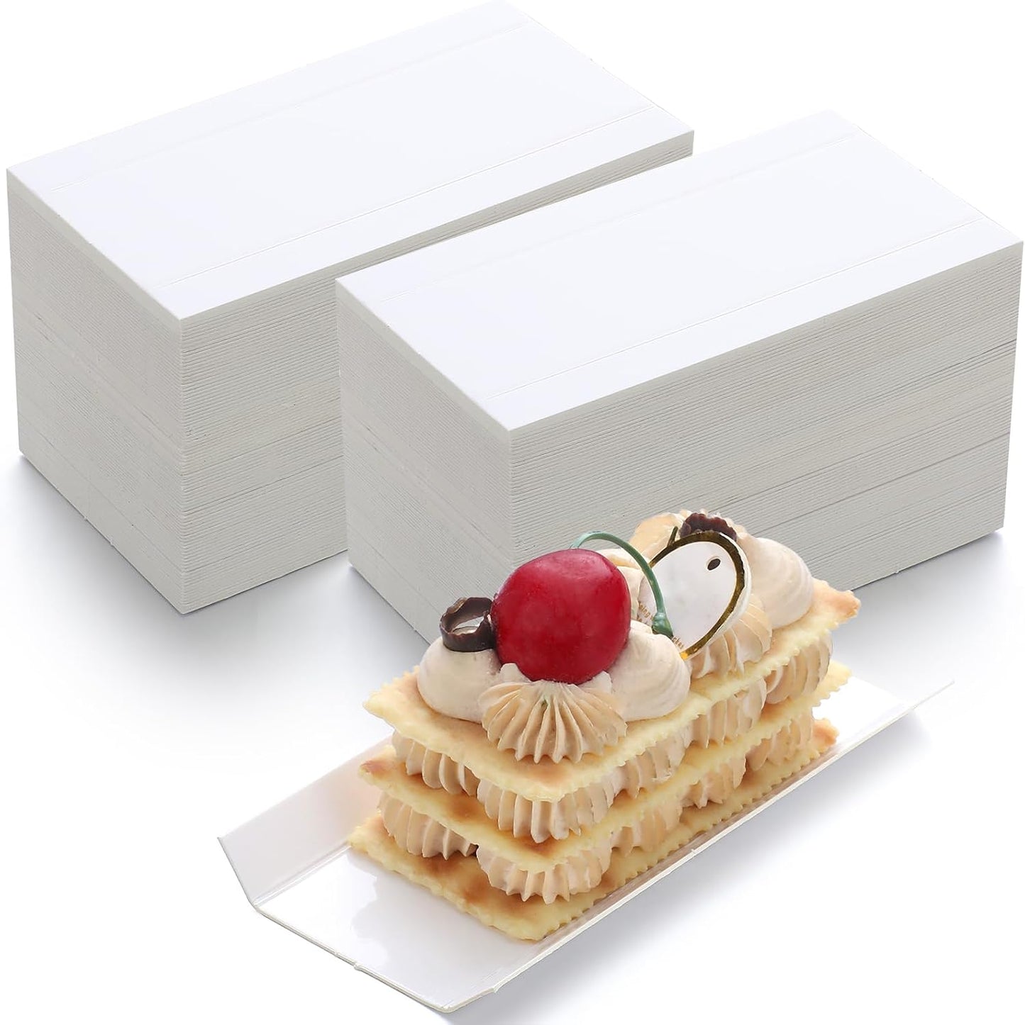 200 Pzas Placas Cartón Plegables para Tartas y Postres Blanco