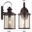 2 Faroles Pared Exteriores 13.75" Vidrio Transparente Bronce