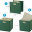 Cajas organiz. tela verde 13x13" asas plegables set 4