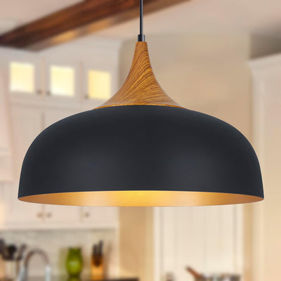 Lámpara colgante de madera vintage 17.7pulg para cocina