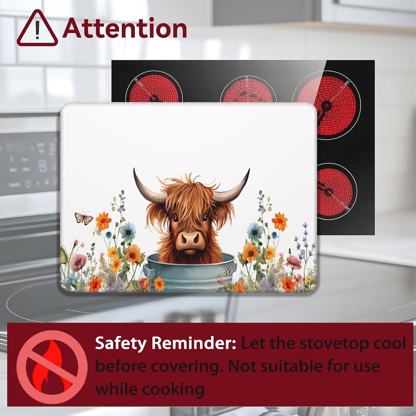 Protector estufa eléctrica con tapete vidrio plano
