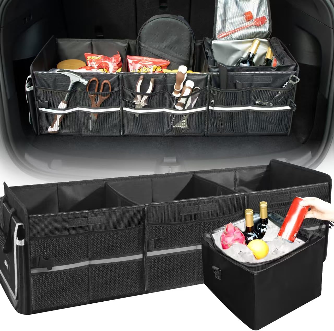 Organiz. maletero Tesla Model Y 2017-25 con bolsa enfriadora