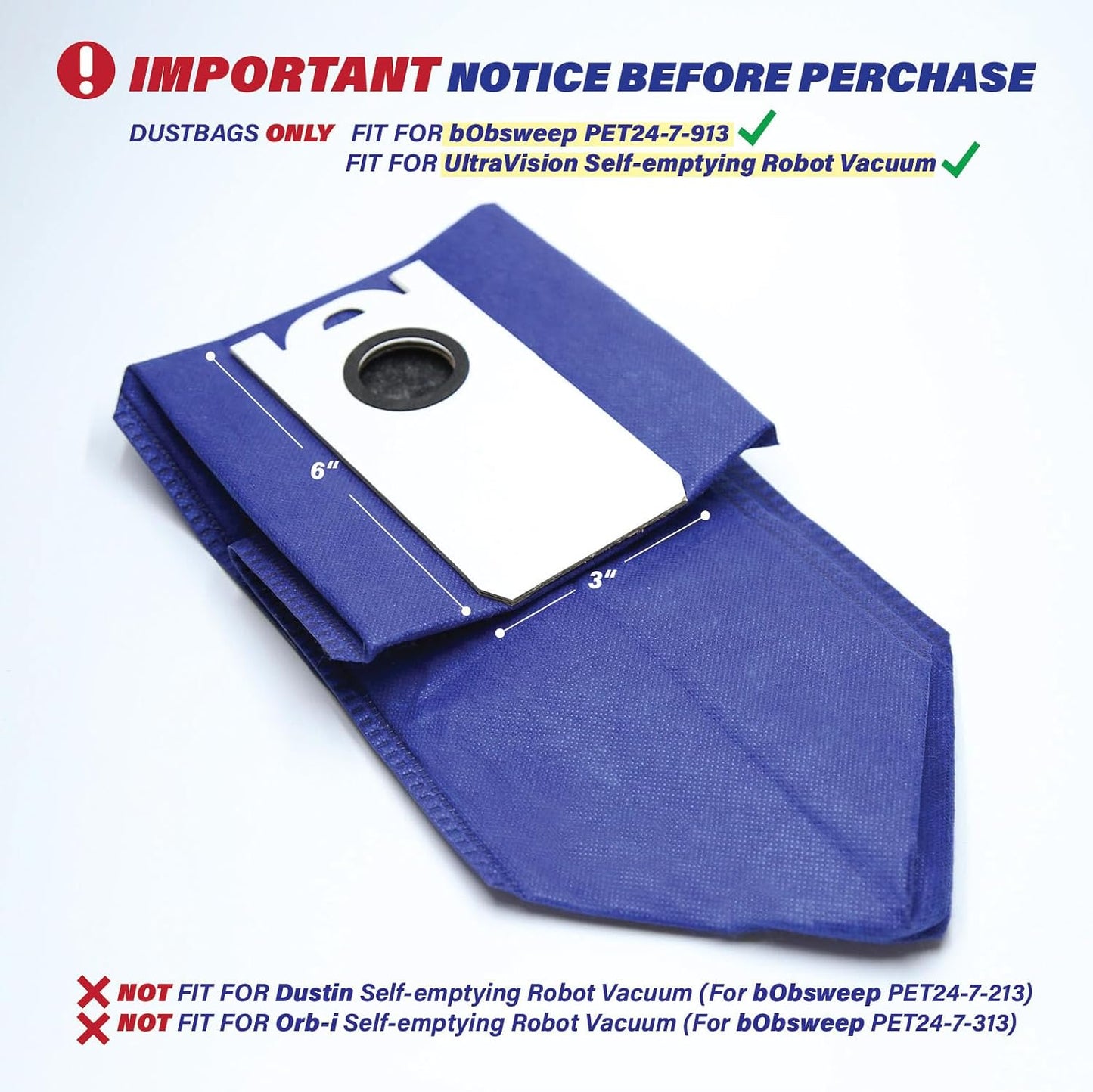 21 Pzas bolsas polvo 6L para Bobsweep Pet24-7-913