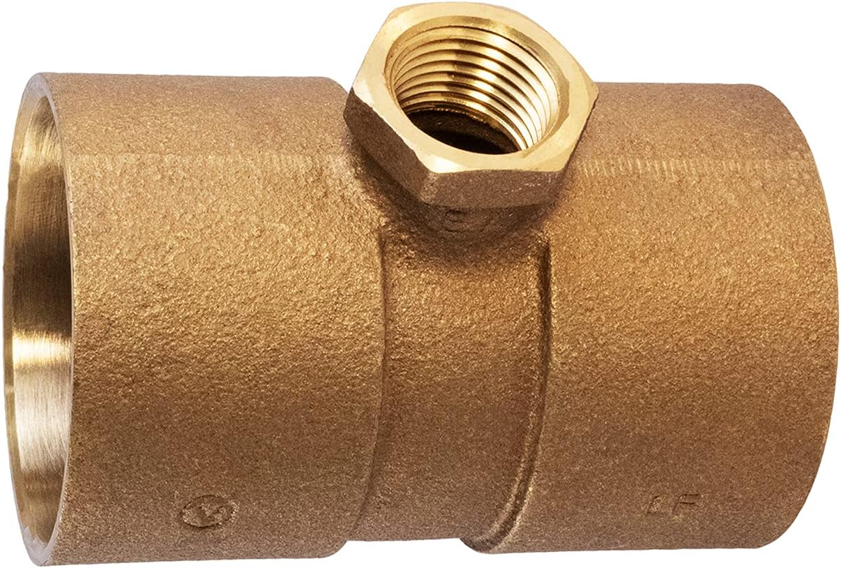 Adaptador latón sin plomo 2x2x1/2 pulg con copas soldadura