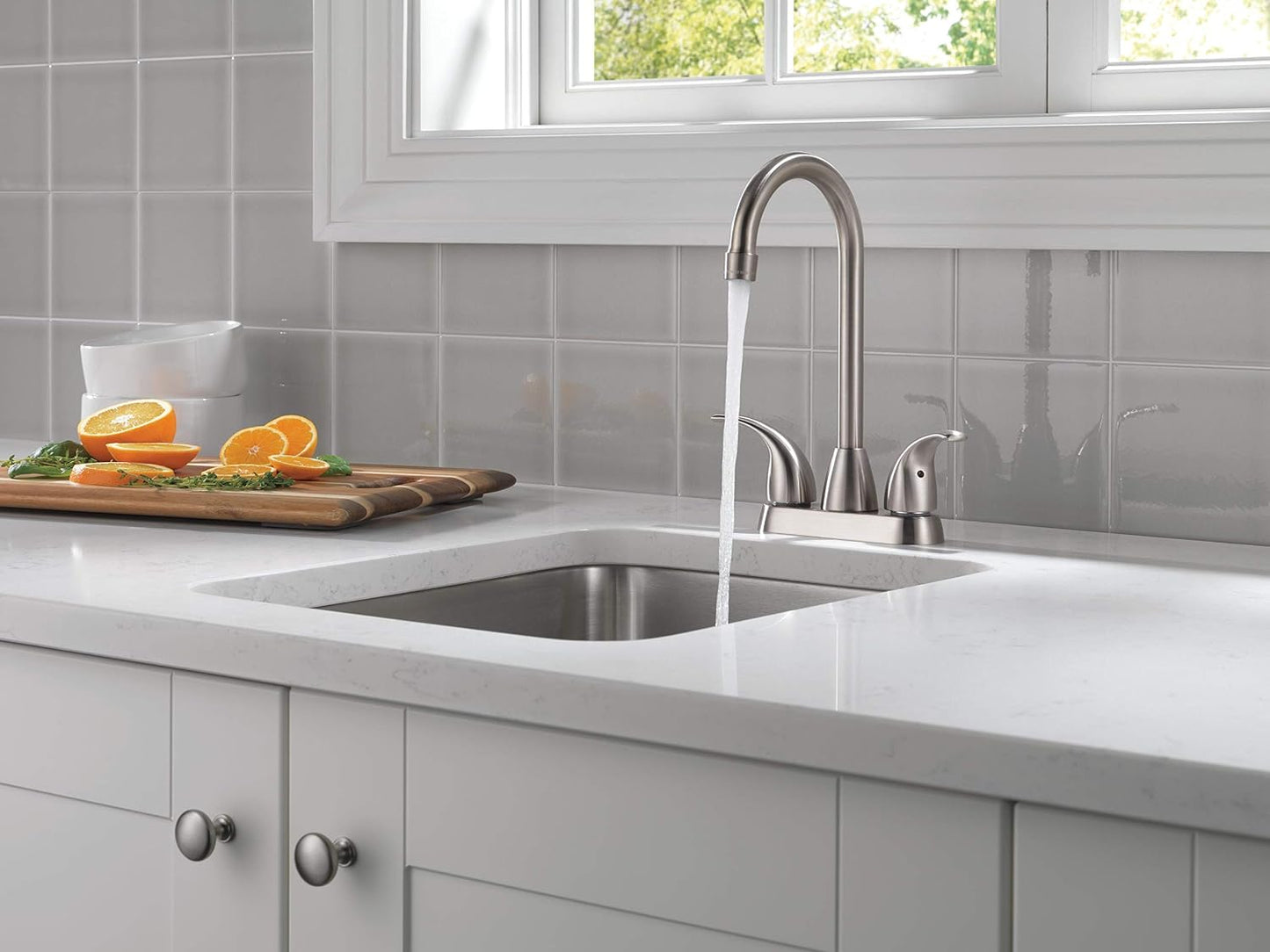 Grifo fregadero cocina con 2 manijas