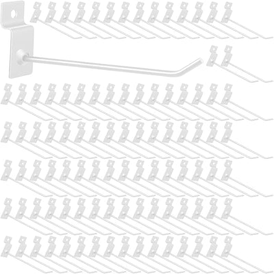 Set 100 ganchos pared listones 6" soporte estante blanco