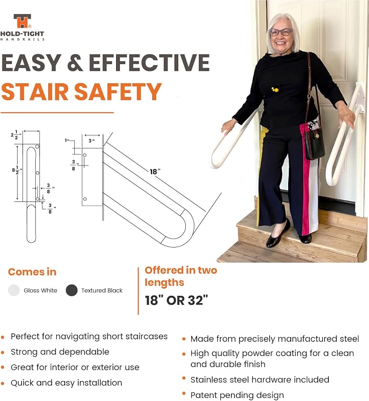 Pasamanos acero para jamba escalera resistente antiderrap