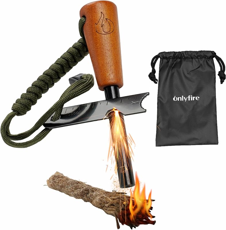 Kit arranque fuego acero mecha yesca pedernal impermeable camping