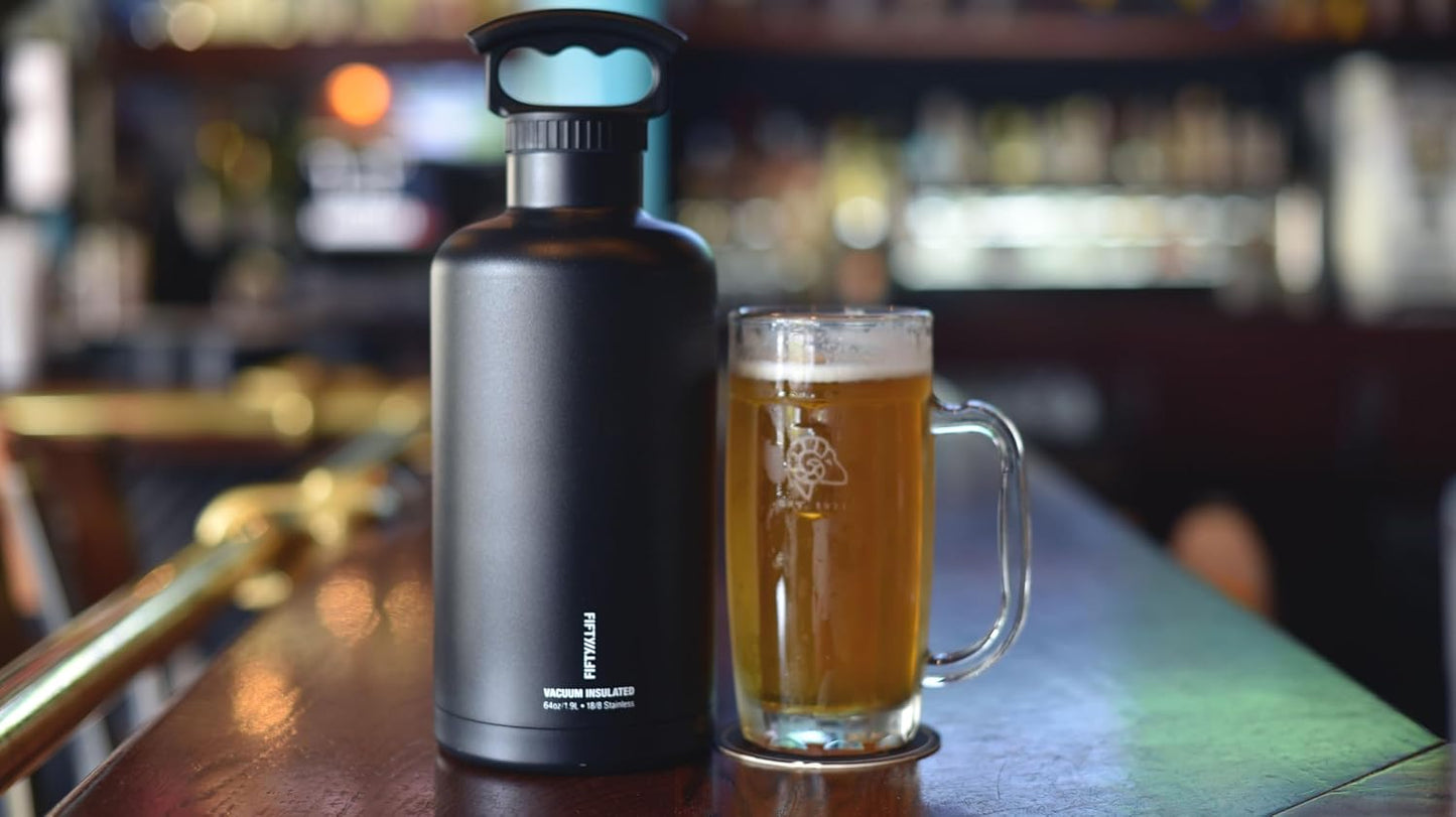 Botella agua aislada acero inox 64oz tapa 3 dedos