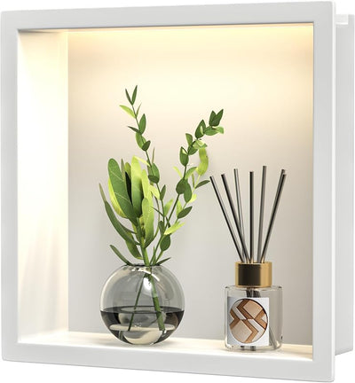 Nicho ducha LED 12x12" acero inox 304 impermeable