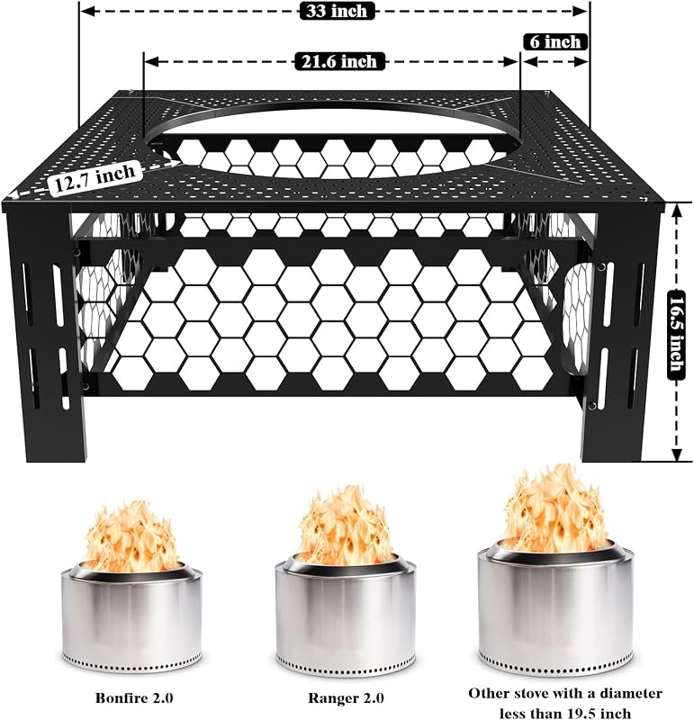 Mesa envolvente Solo Stove Bonfire Ranger cuadrada metal