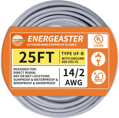 Cable UF-B 14/2 cobre puro 25ft resistente luz solar humedad