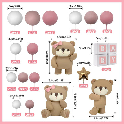 34 Decoraciones Oso Pastel Rosa para Niños y Niñas