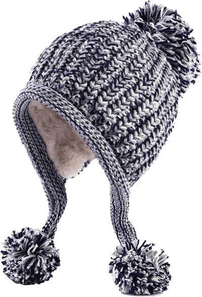 Gorro invierno mujer estilo peruano forro lana orejas sherpa
