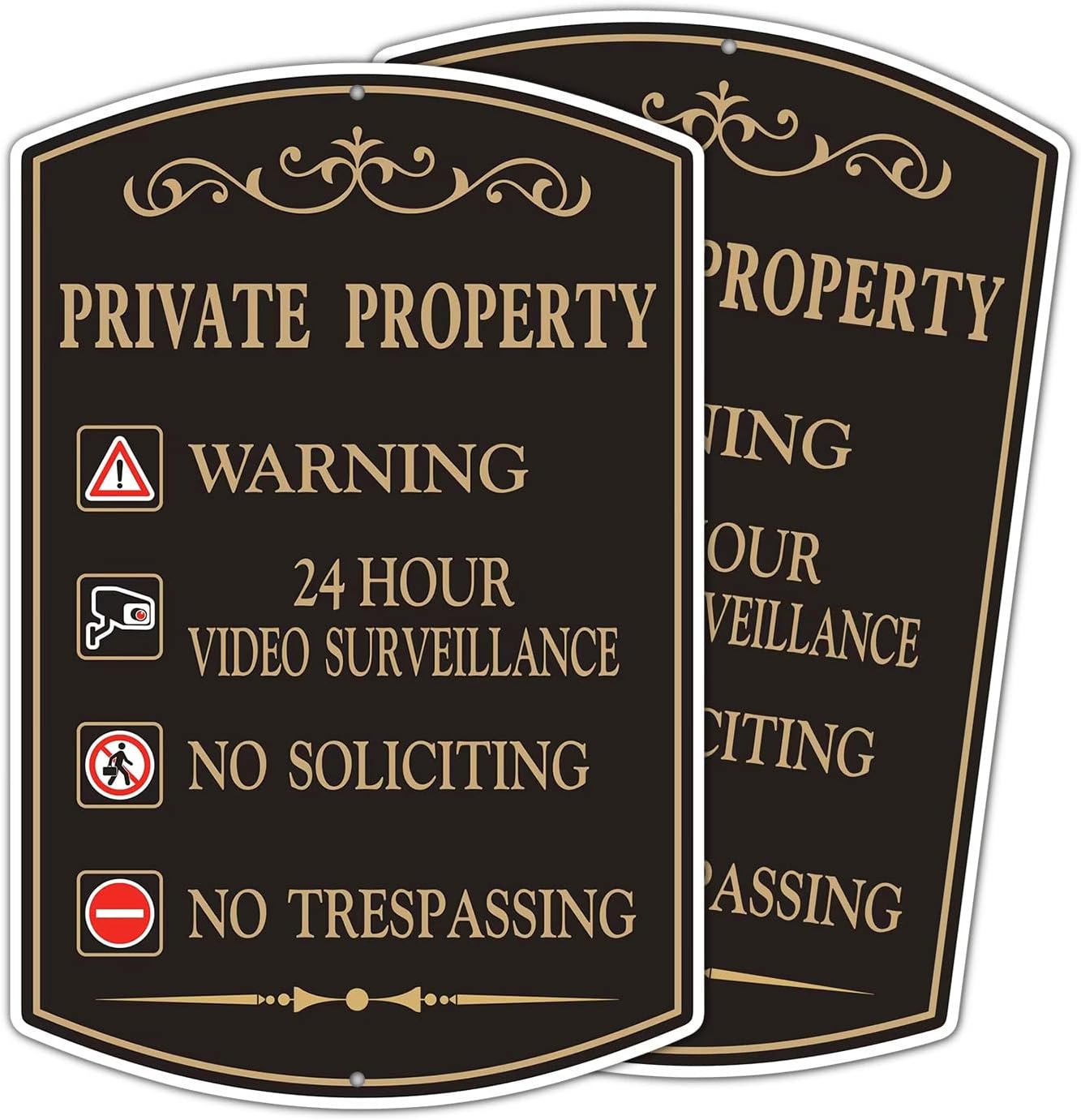 2 Letreros Advertencia Propiedad Privada 12x18" Aluminio
