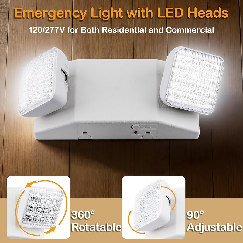 Accesorios iluminación LED emergencia 2 cabezales baterías