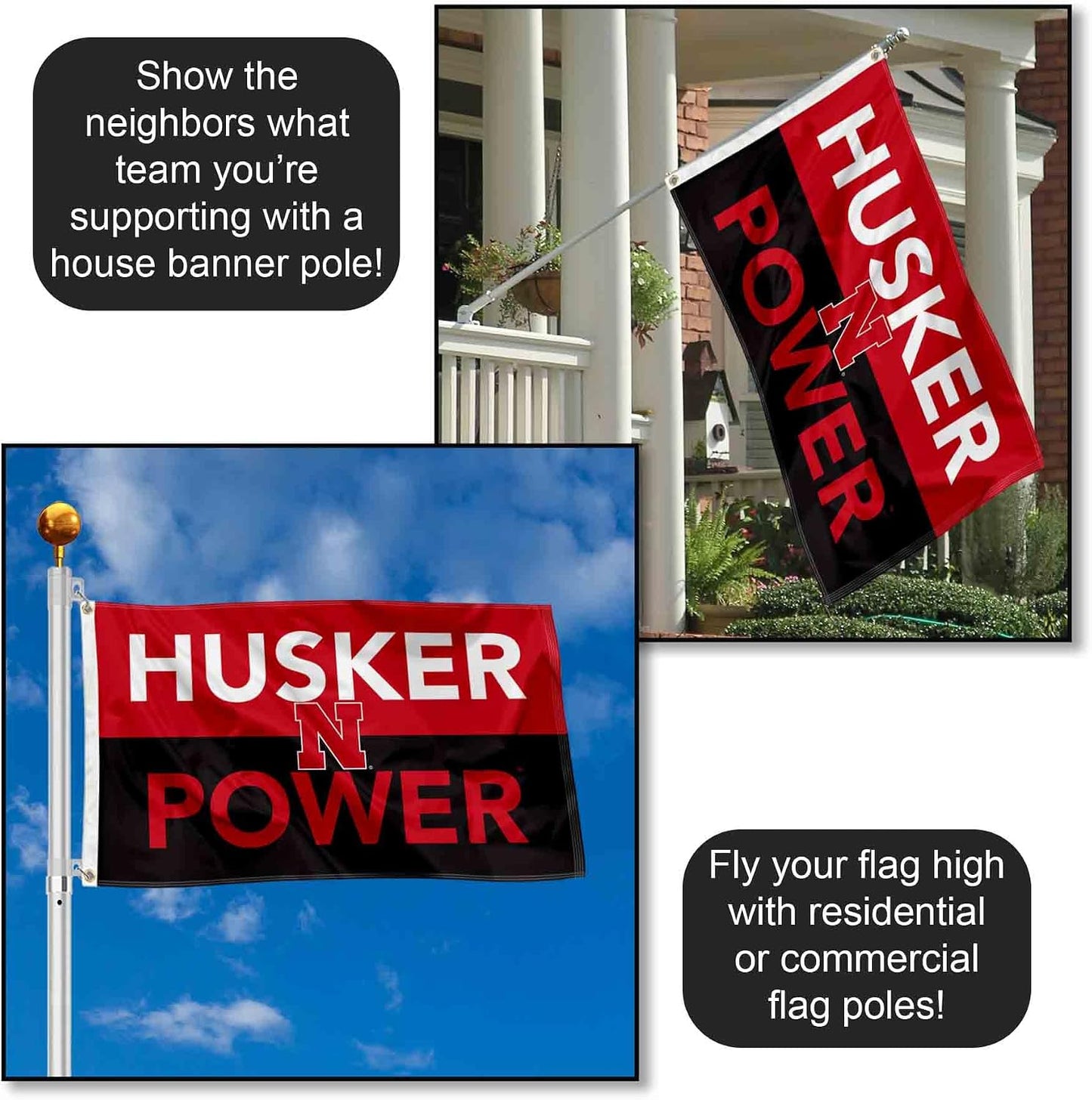 Bandera Nebraska Cornhuskers Husker Power exterior