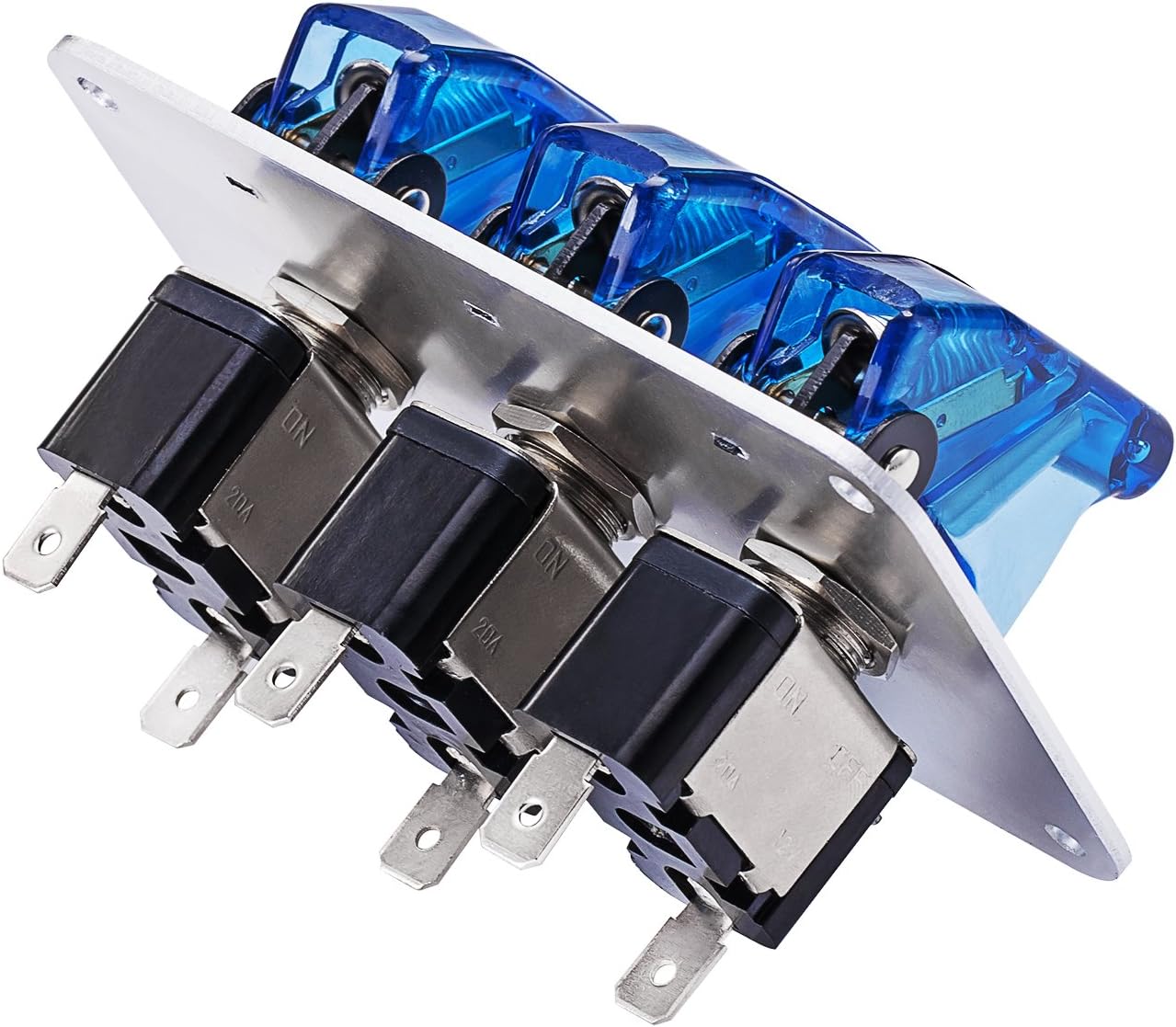 Set interruptores 12V LED para autos carrera azul