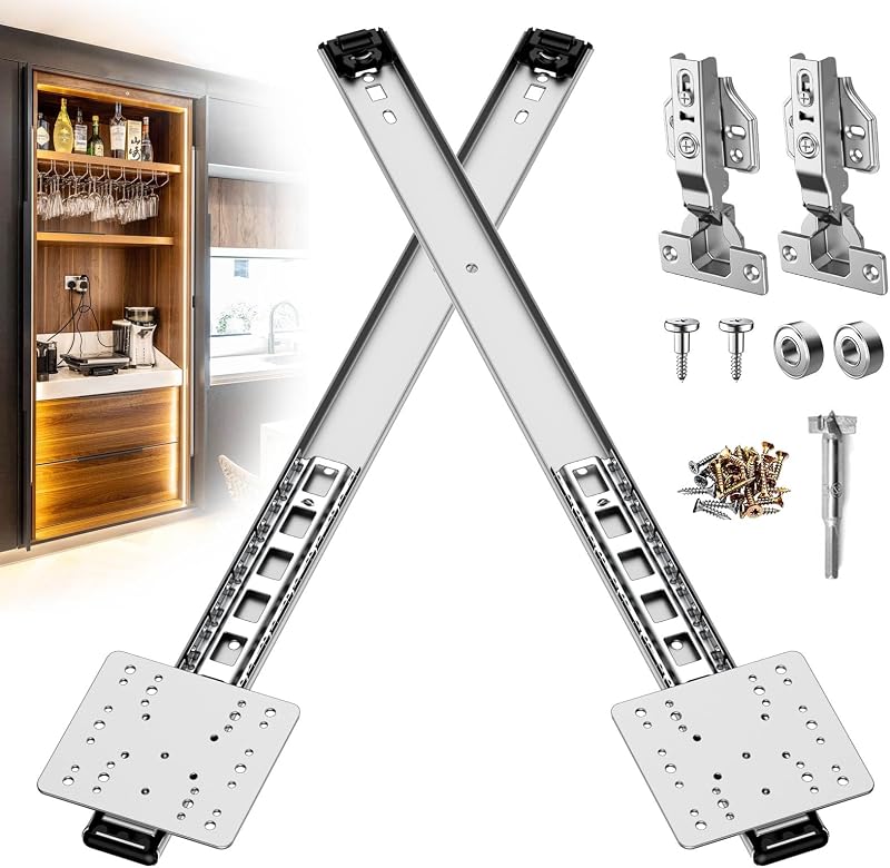 Herrajes puerta bolsillo armario riel 24" set 1