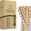 100 Pajitas Papel Dorado Biodegradables para Fiesta
