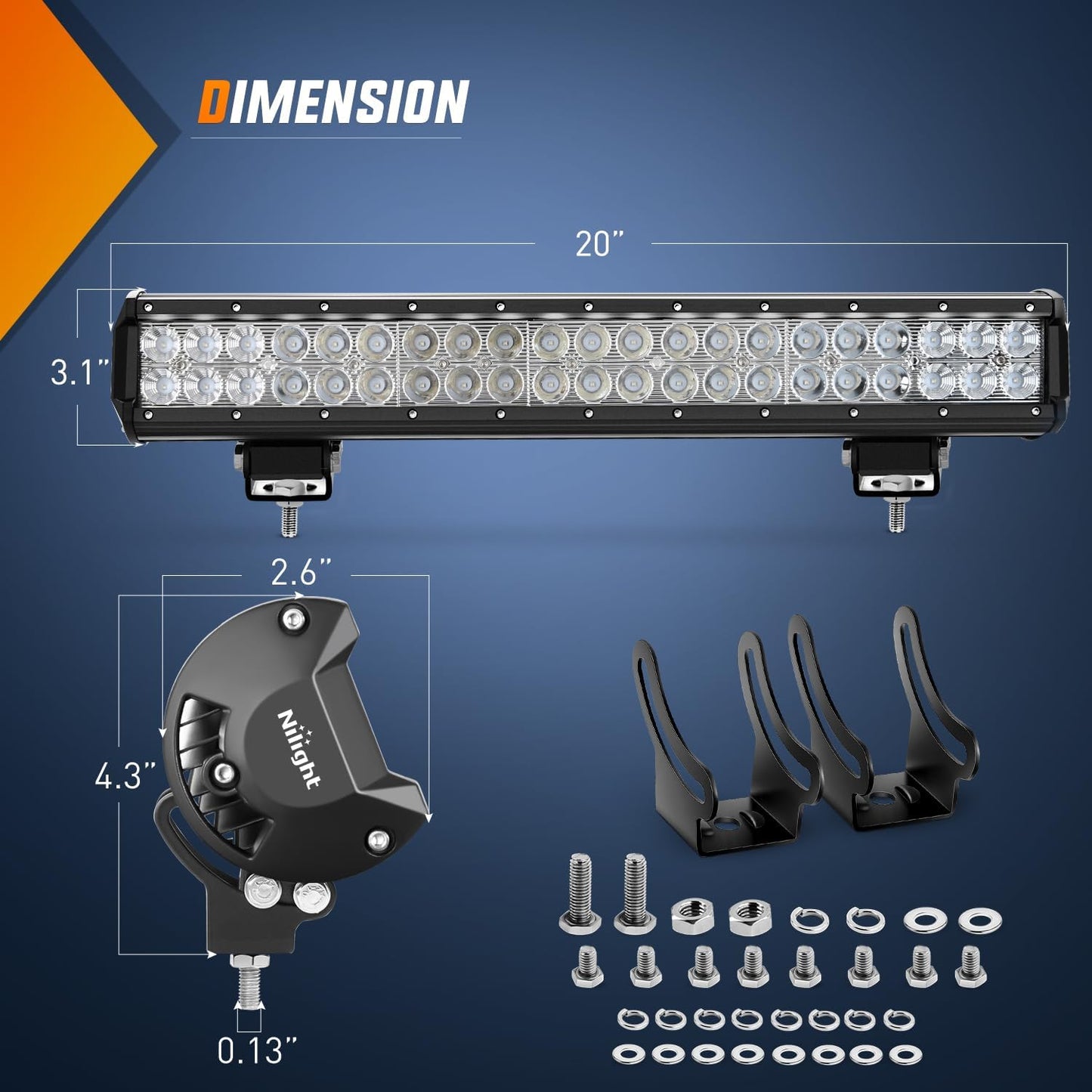 Barra LED 20pulg 126W haz verde reflector