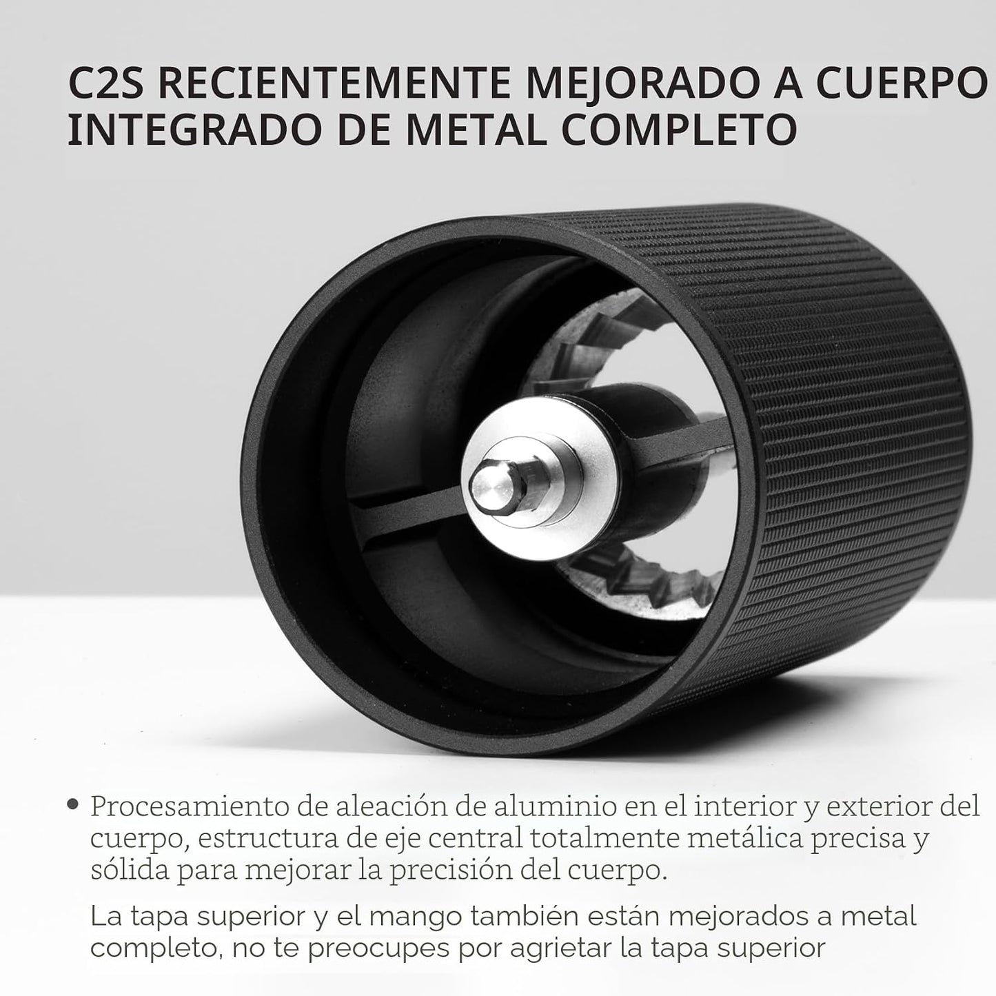 Molinillo café manual cuerpo metálico 25g acero inox