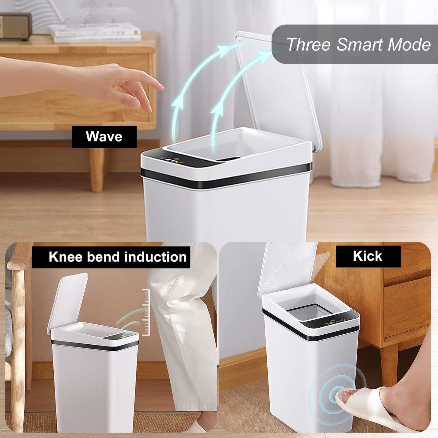 Bote basura inteligente 2.5gal sensor movimiento plástico