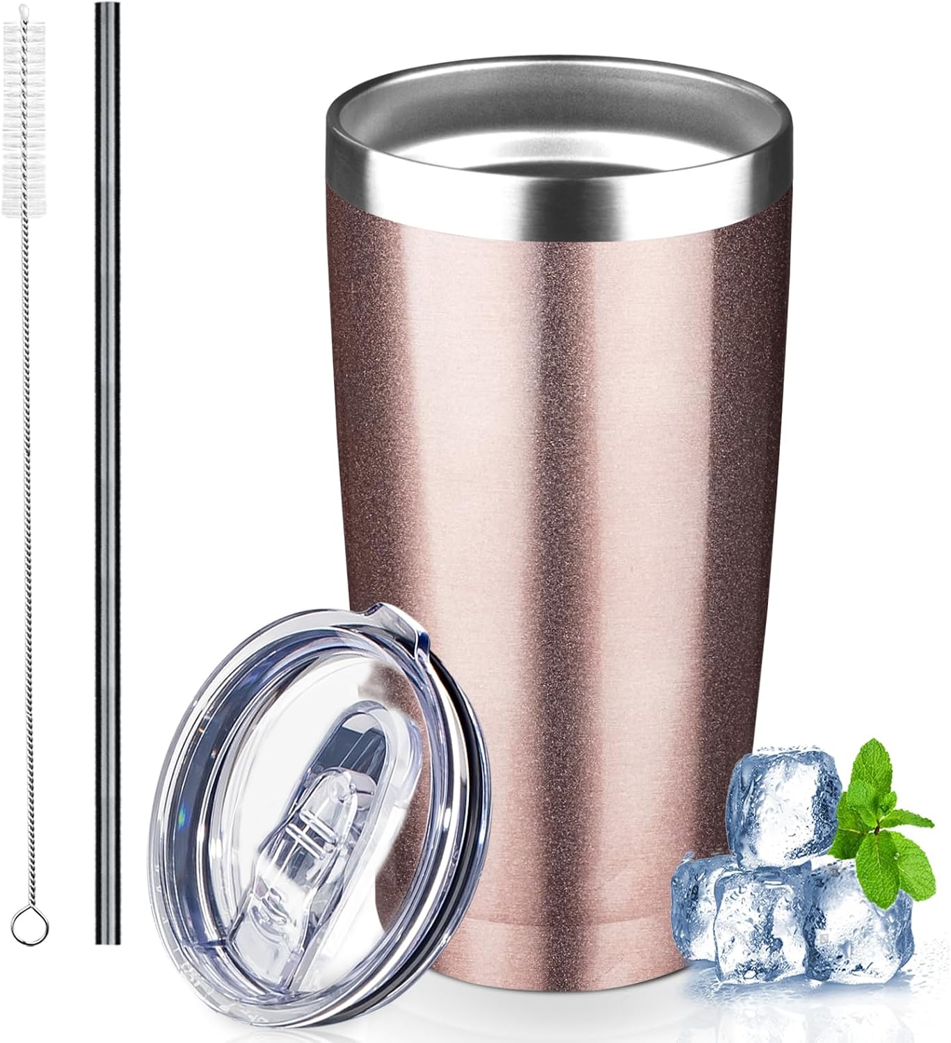 Vaso acero inox 20oz con tapa pajita térmico