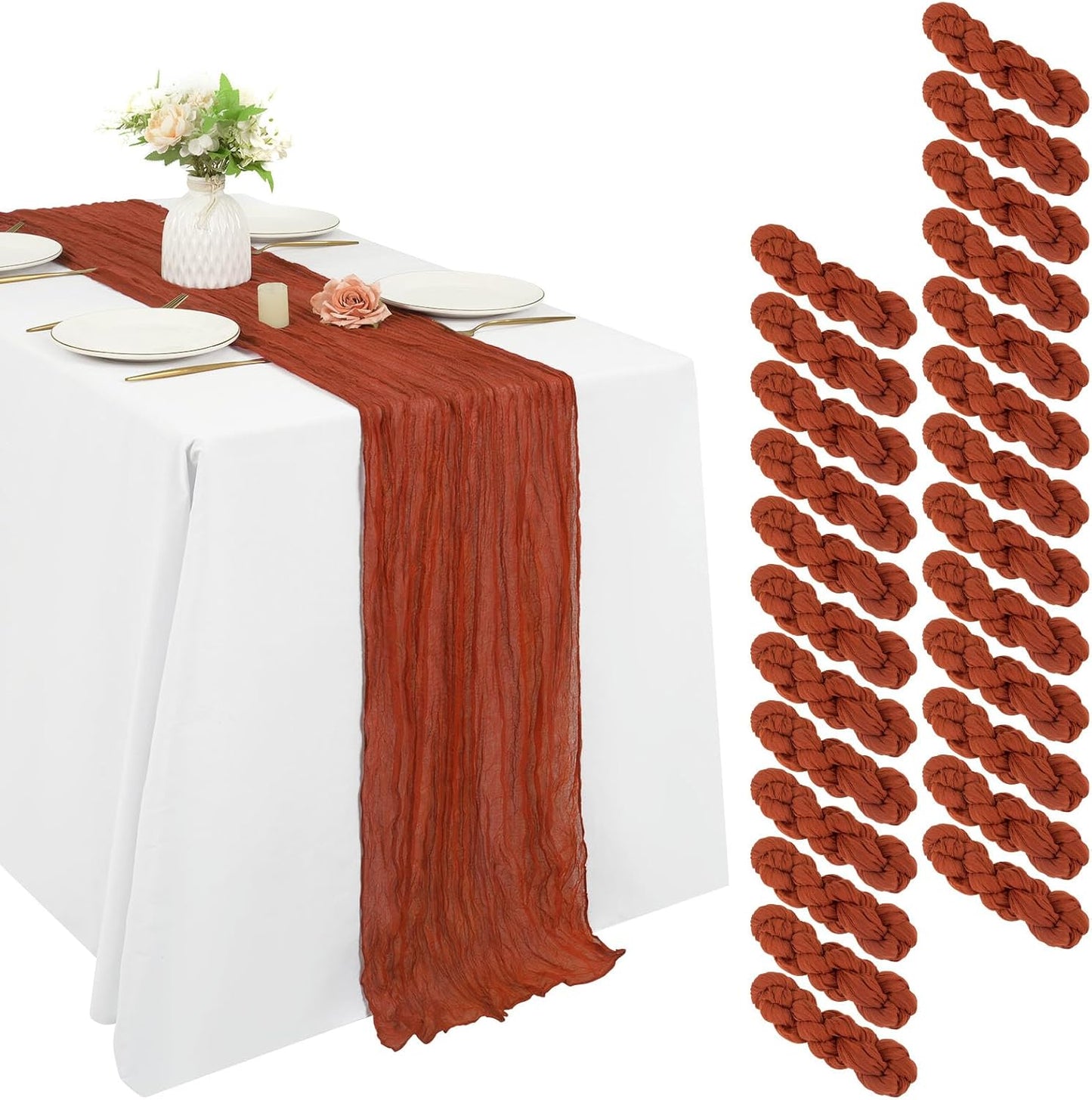 25 Caminos Mesa Estopilla 20x120pulg Gasas Bohemia Terracota