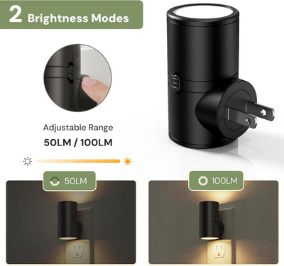Luz Nocturna Enchufable Sensor 2 Niveles Brillo Blanco Suave