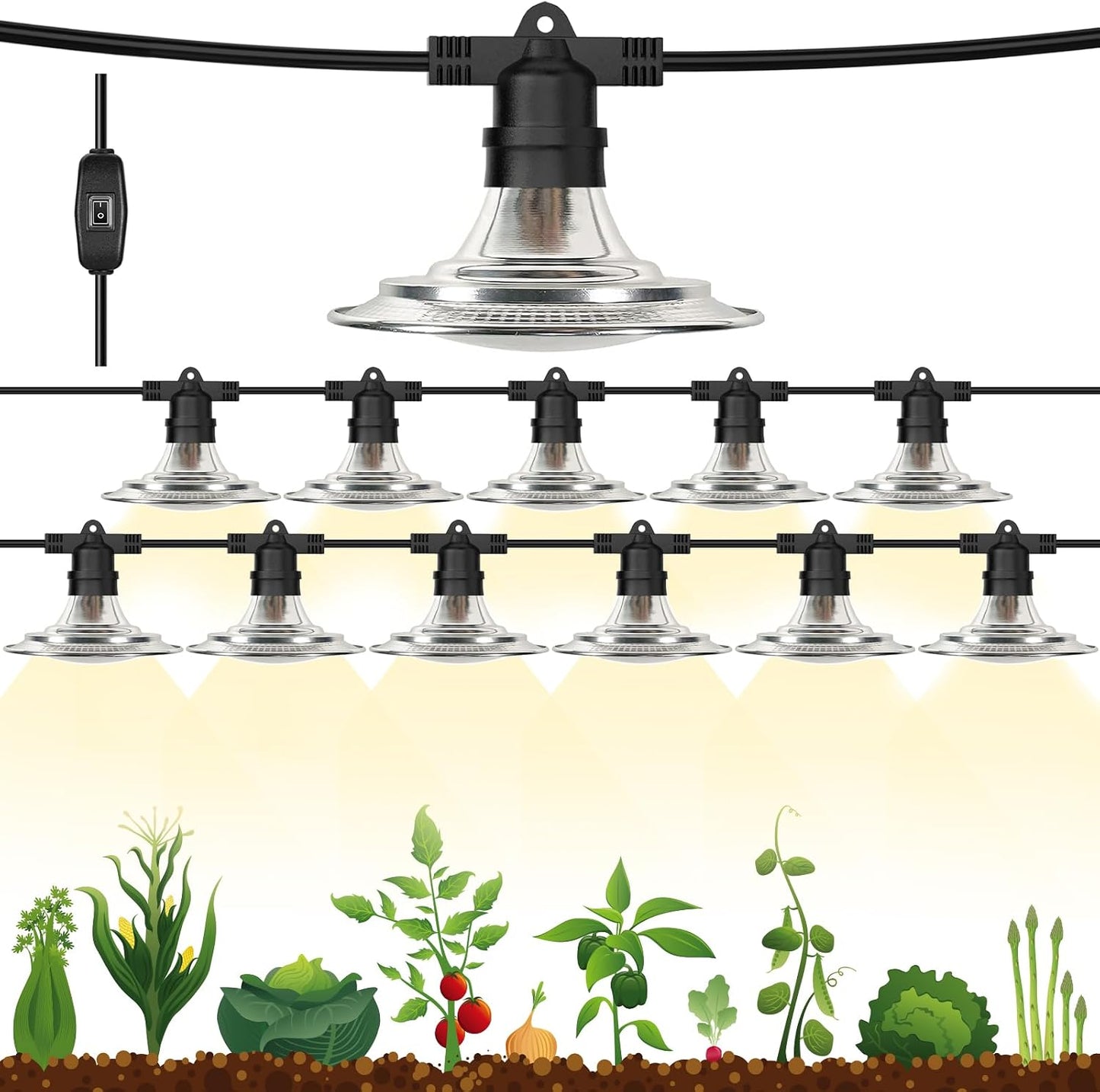 Luces LED cultivo invernadero impermeables espectro completo