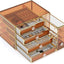 Caja organizadora joyas vidrio 5 cajones terciopelo