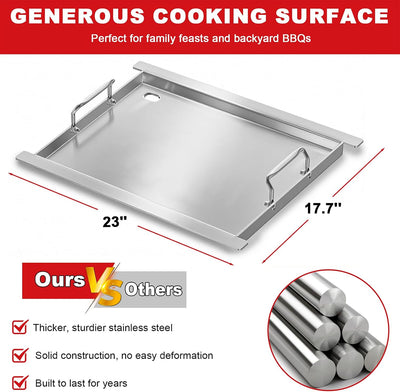 Inserto plancha acero inox 23x17.7pulg parrilla Napoleon
