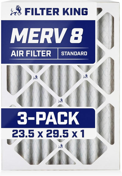Filtro aire HVAC MERV 8 plisado 23.5x29.5x0.75pulg set 3