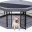 Corral metal perros 22x24pulg con cubierta