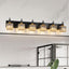 Lámpara baño 6 luces cristal color dorado moderna