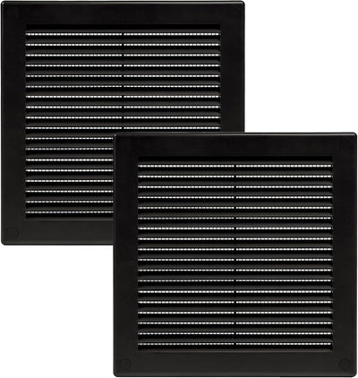 Cubierta ventilación plástico negro 6x6pulg paquete 2