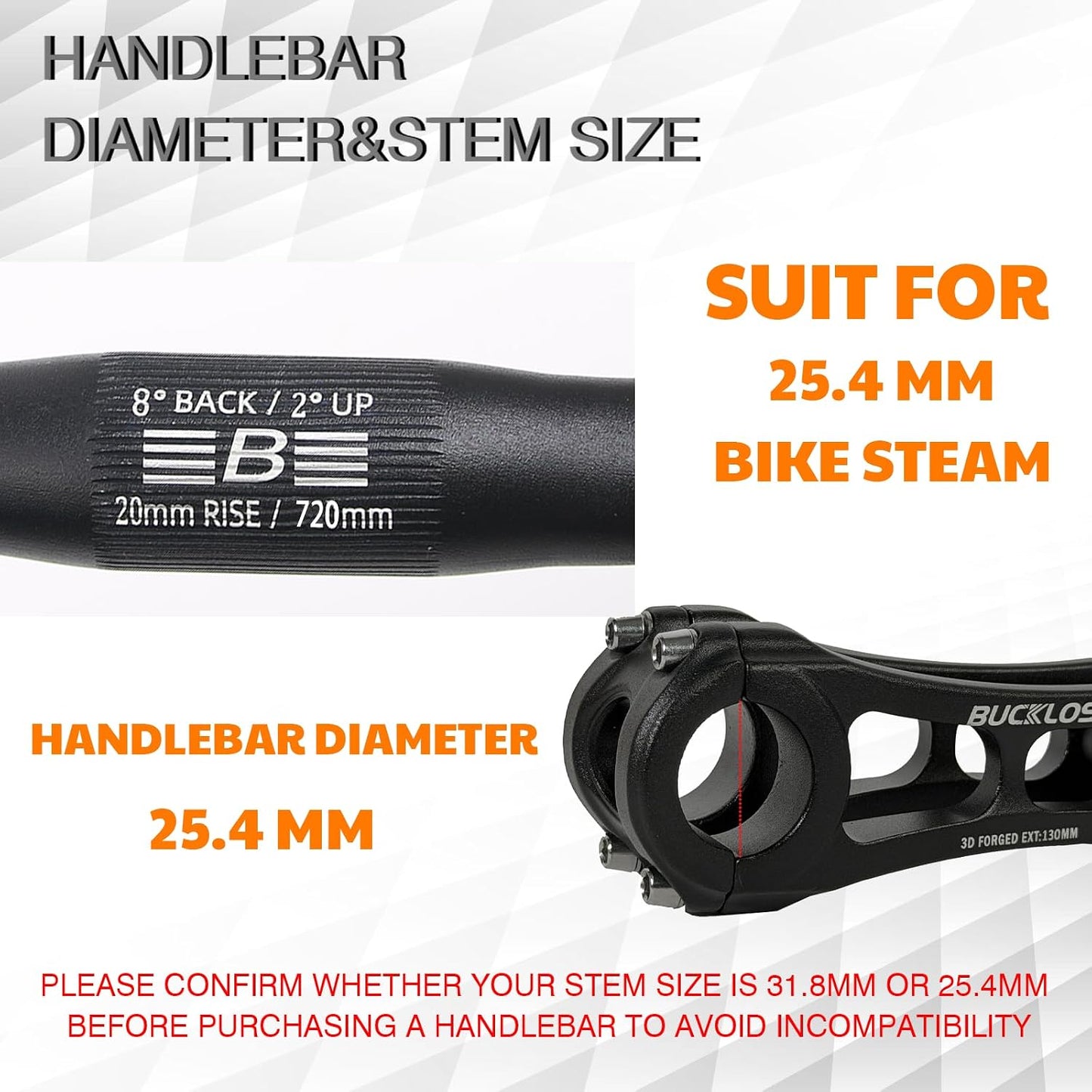 Manillar MTB aluminio 25.4mm 720/620mm elevado para e-bike