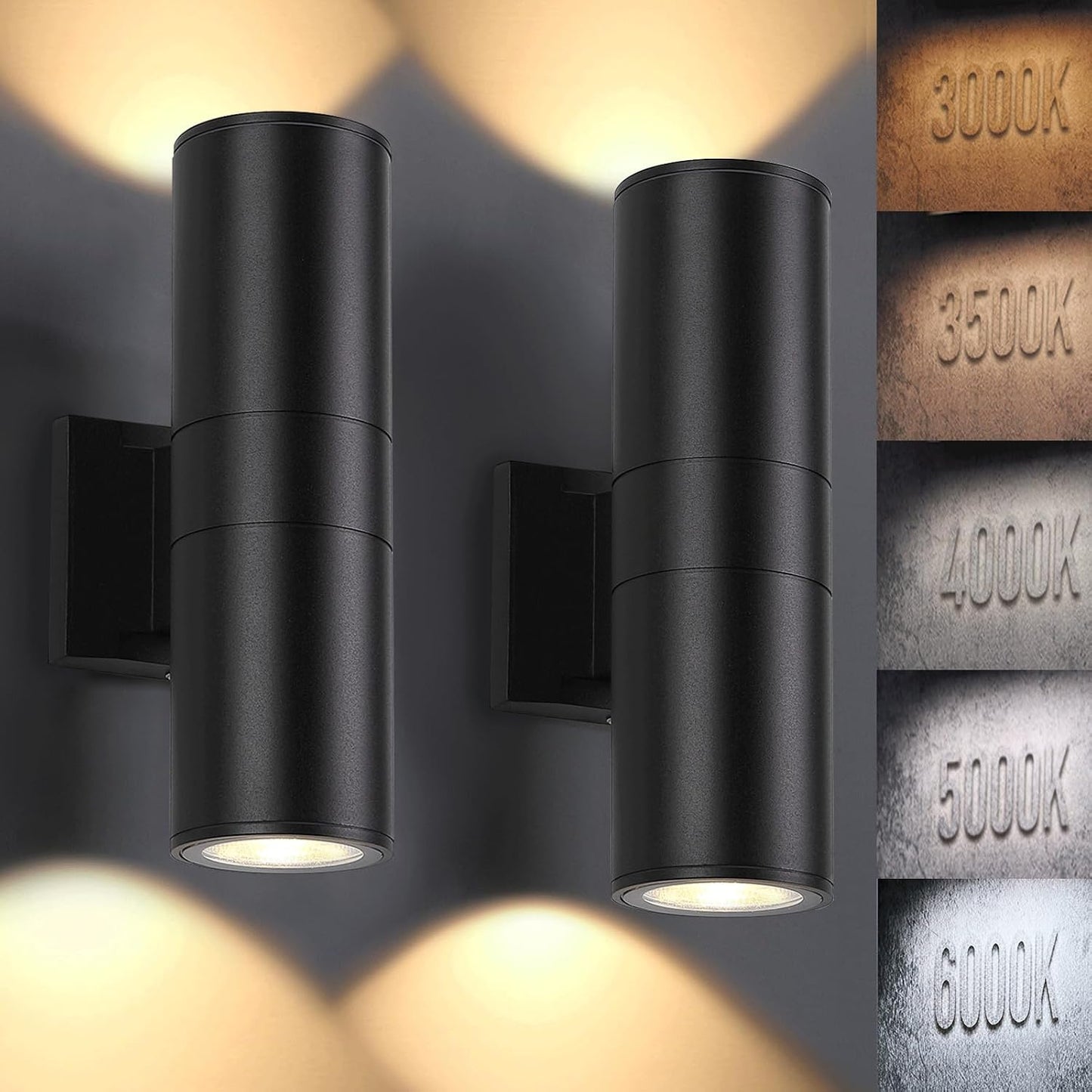 Luces pared exterior pack 2 LED 3000-6000K aluminio
