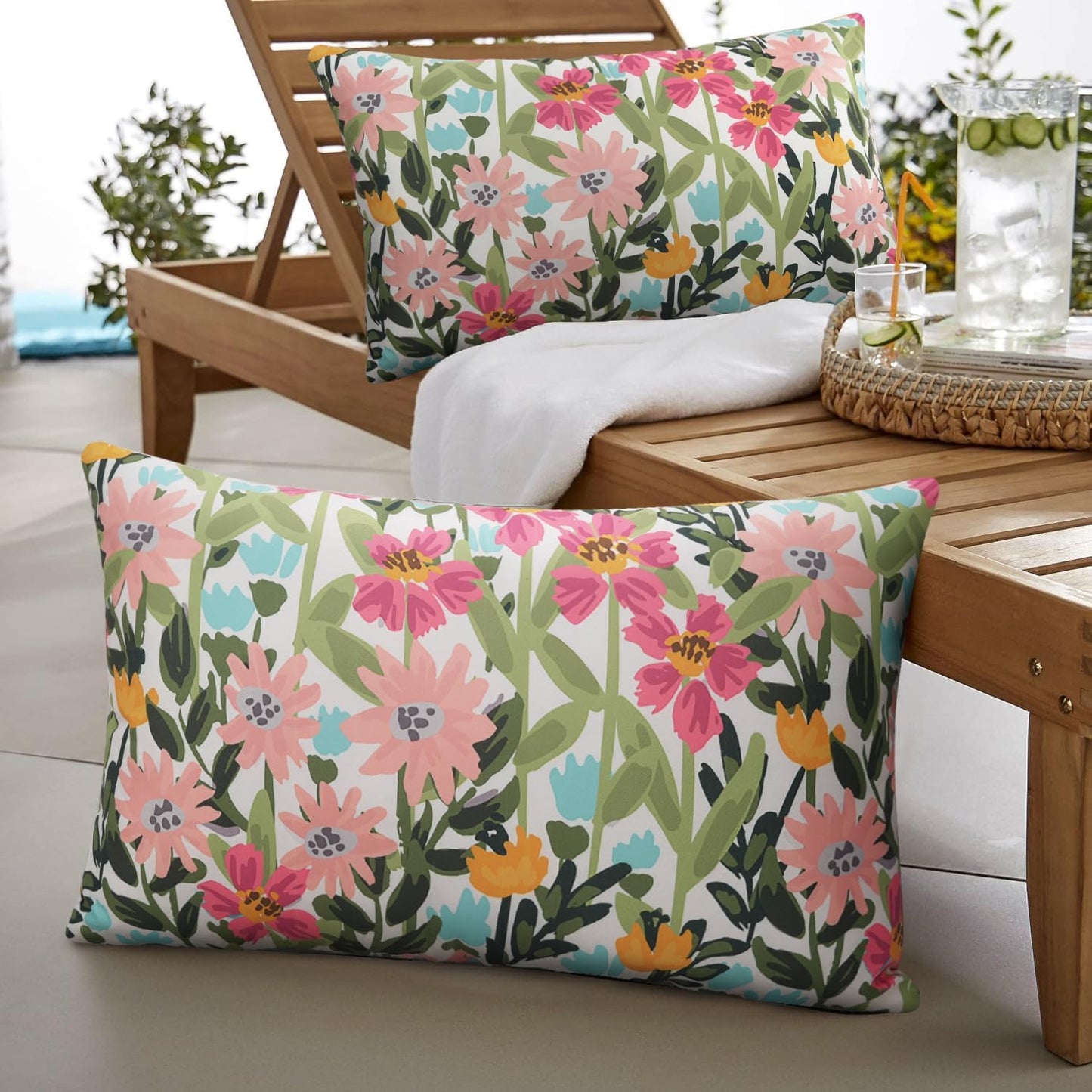 2 Pzas Fundas Almohada Impermeables Estampado 12x20"