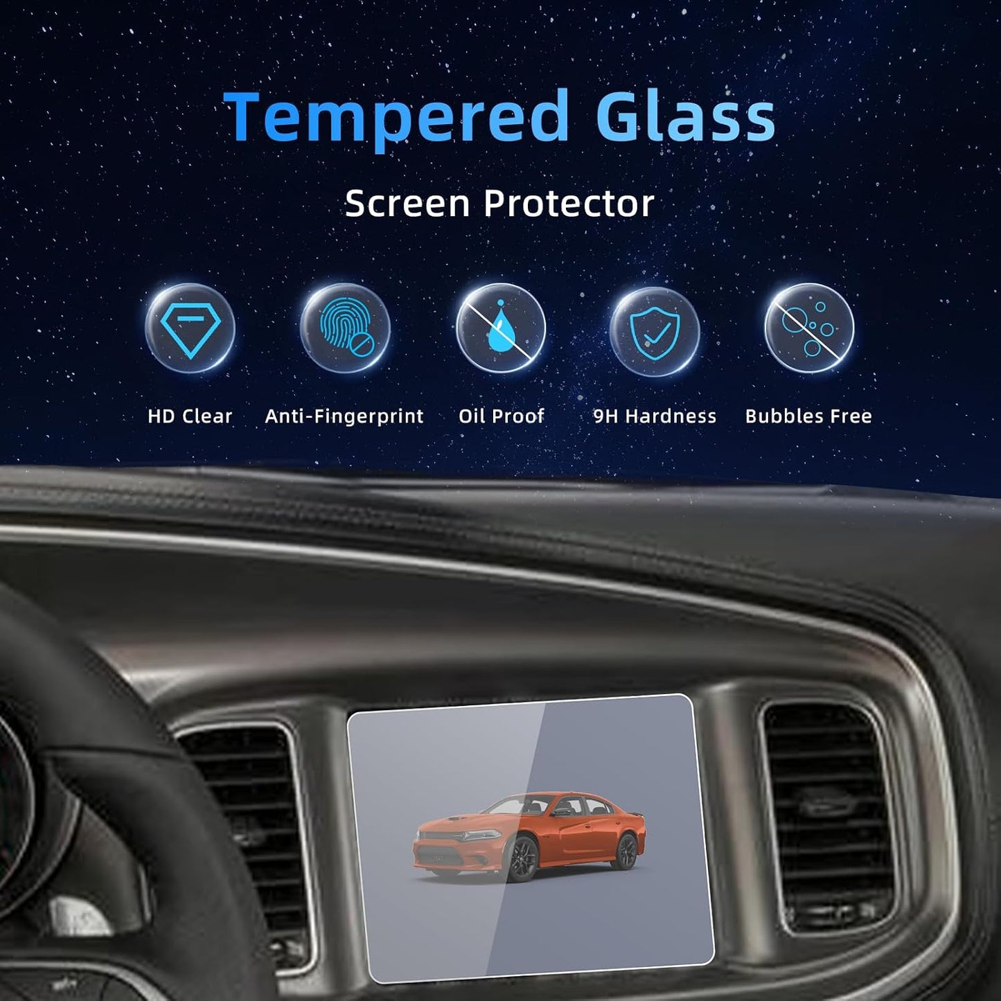 Protector vidrio templado Dodge Charger Uconnect 8.4"